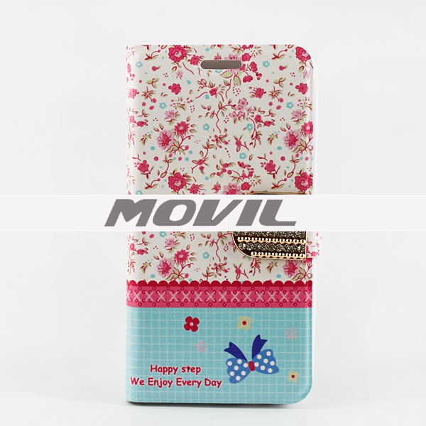 NP-2044 Flor PU funda para Samsung Galaxy A3 A300F A300FU-3